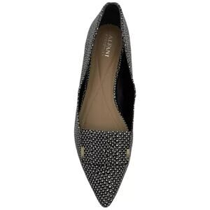 Alfani Women's Samantha Pointed Toe Loafer Flats, Black/White Multi Size 5.5M